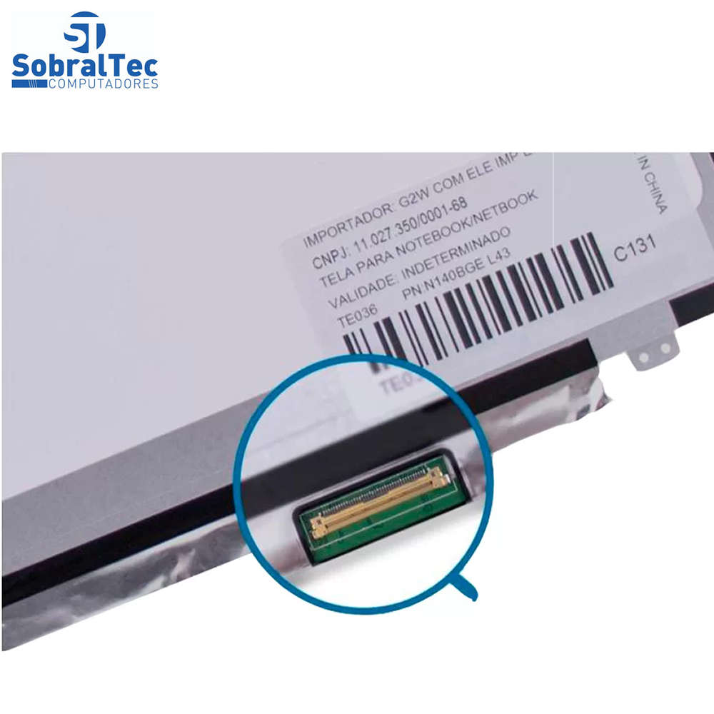 Tela Notebook Led Slim 14.1 Lp140wh8 (TL)(A1)- 40 Pinos- Usada