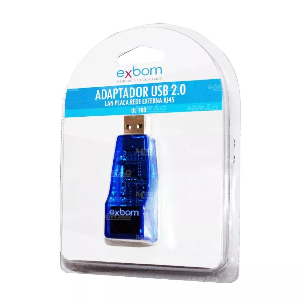 Adaptador Usb x Rede Rj45 10/100Mbps Exbom UL-100