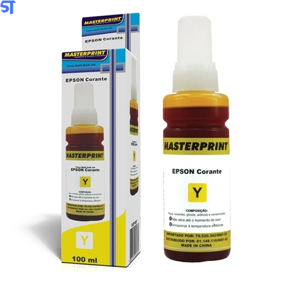 Refil de Tinta Epson Corante MP 664/673 Amarelo 100ML Masterprint Para Ecotank Epson