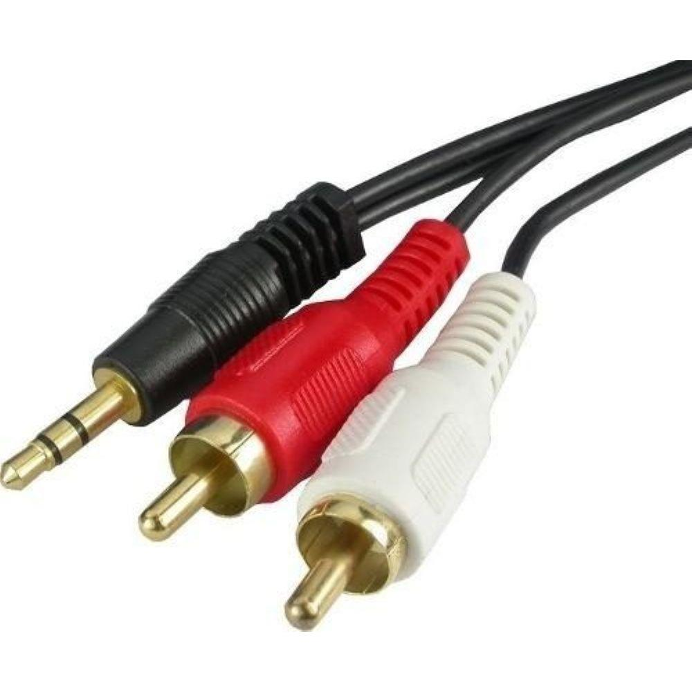 Cabo De Áudio P2 3,5mm Macho Para 2 RCA Macho Gold Lianda