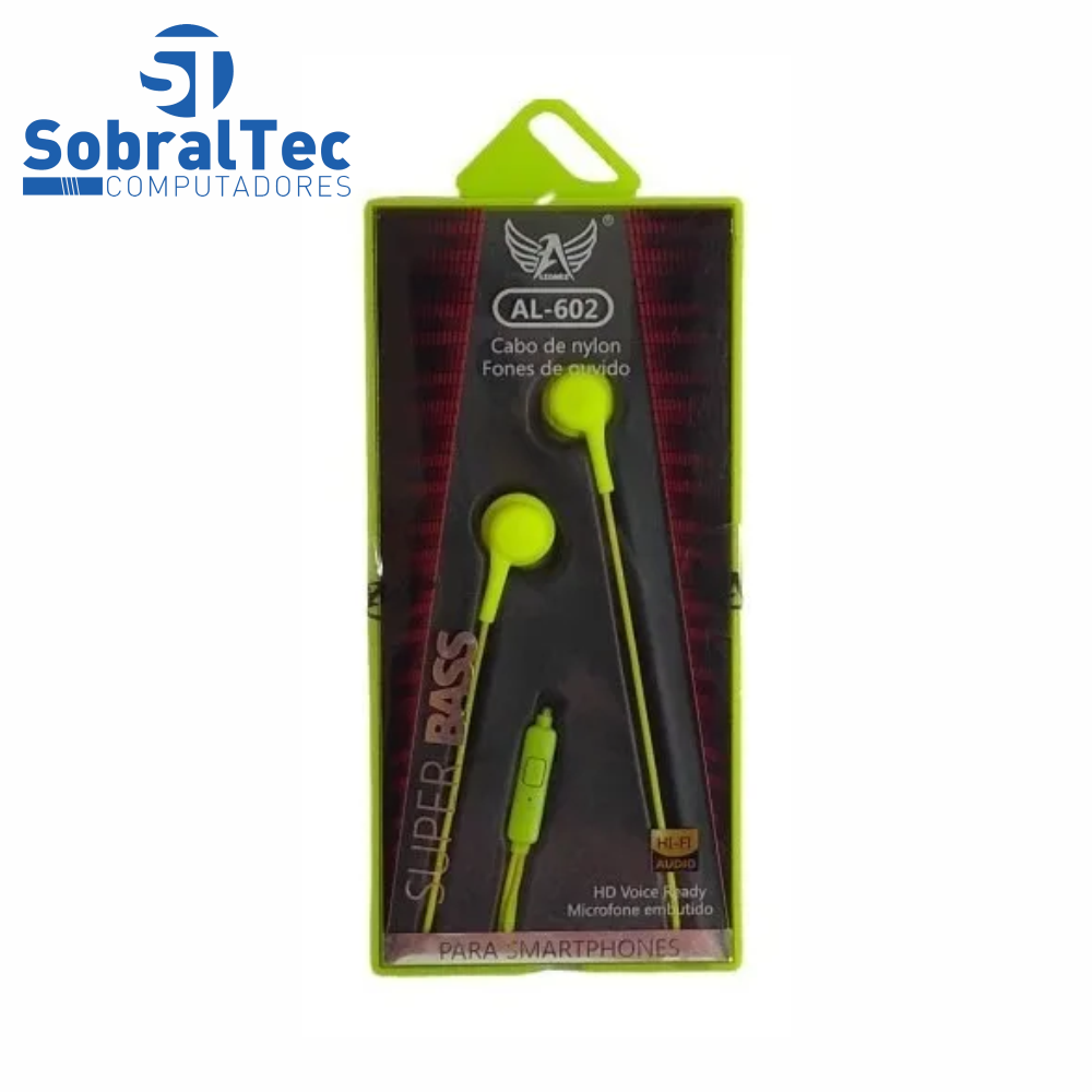 Fone De Ouvido AL-602 Altomex Cabo De Nylon Cinza