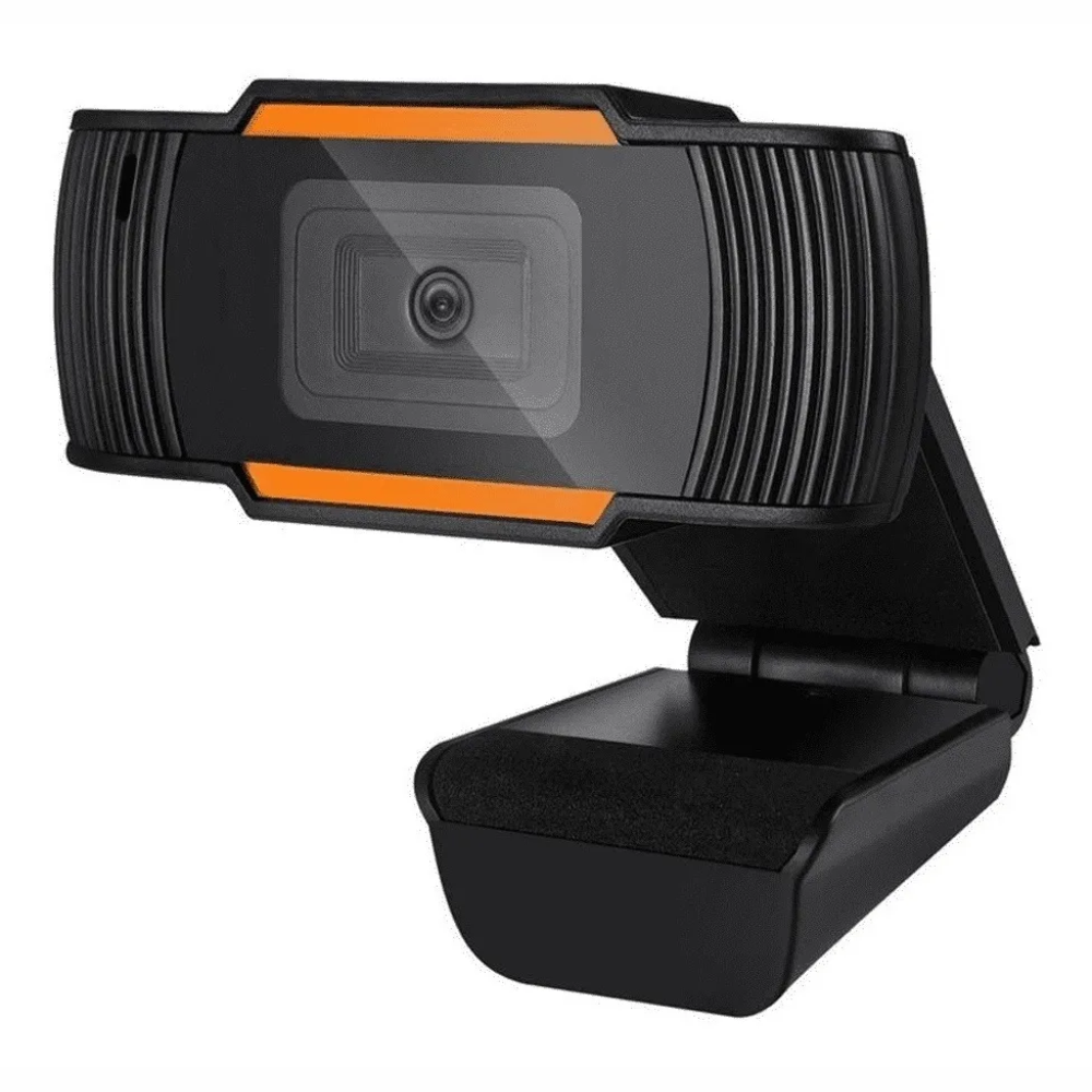 WebCam Com Microfone Brazil PC V5, HD 720p Preto-Laranja