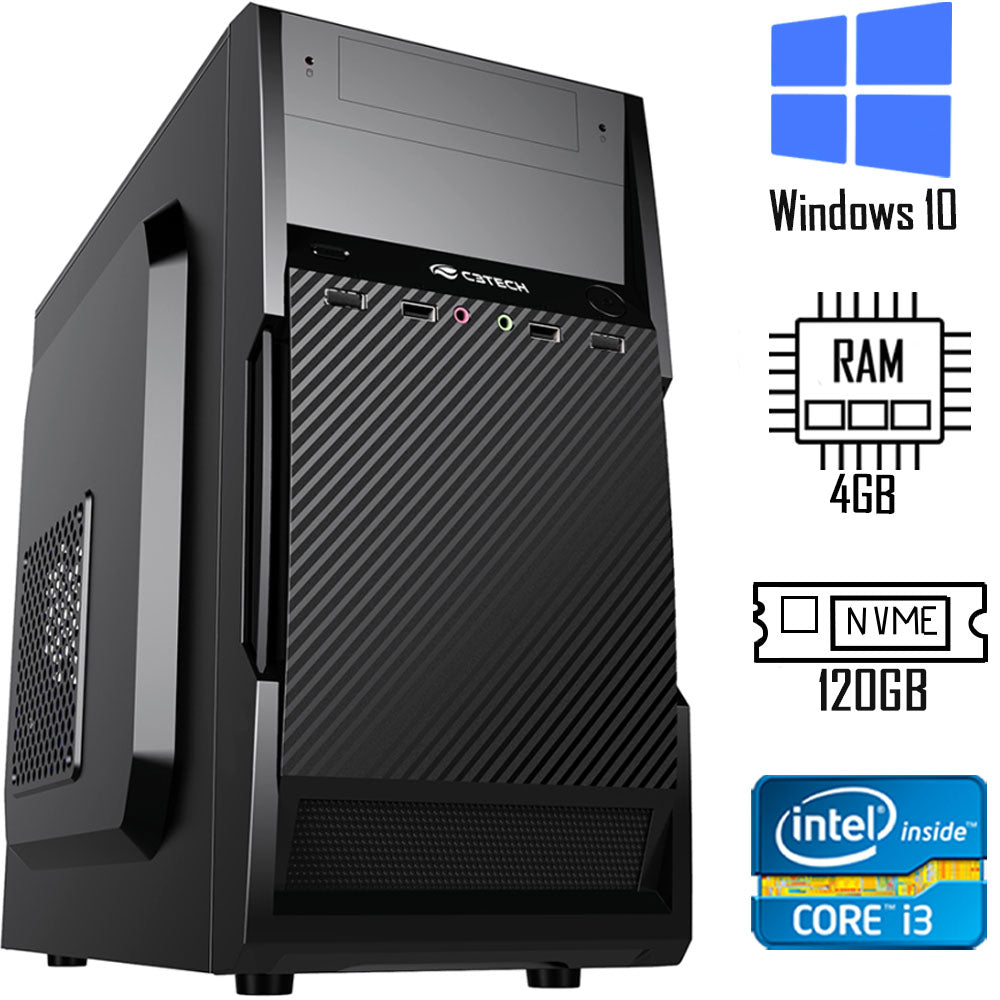 Computador Core i3-2100- HD SSD ST 512GB - Memória 8GB - Gab MT-25V2BK- Windows 10