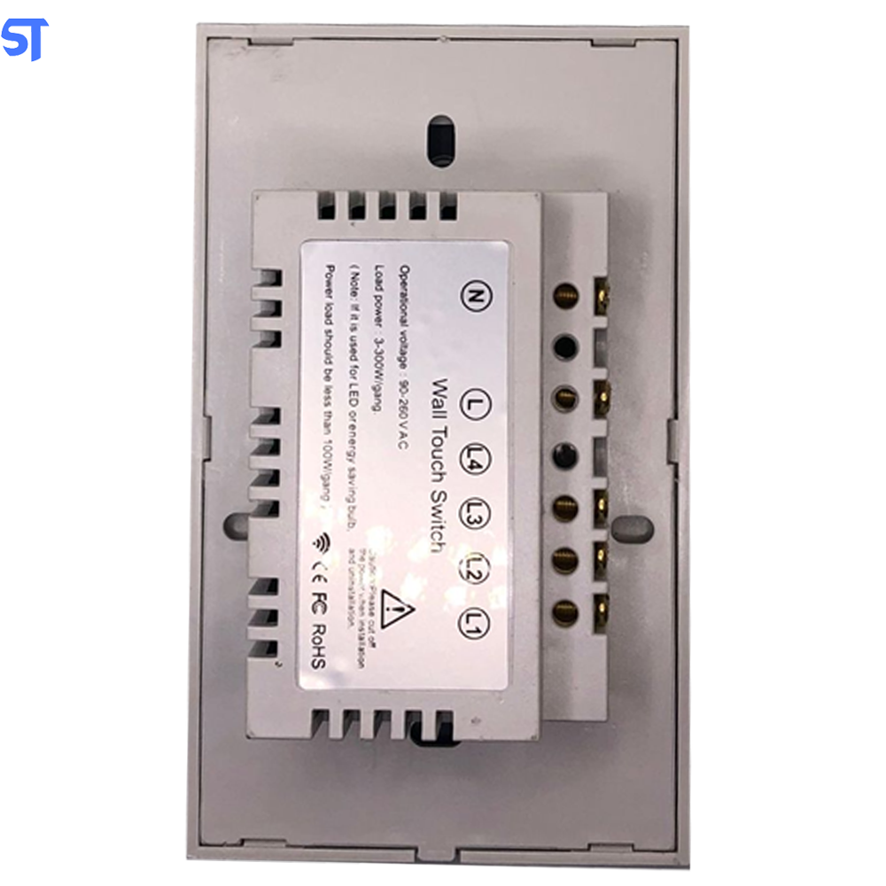 Interruptor de Parede Inteligente Para Casa 220v WiFi com Led Amazon Alexa Google Home Tuya - Branco