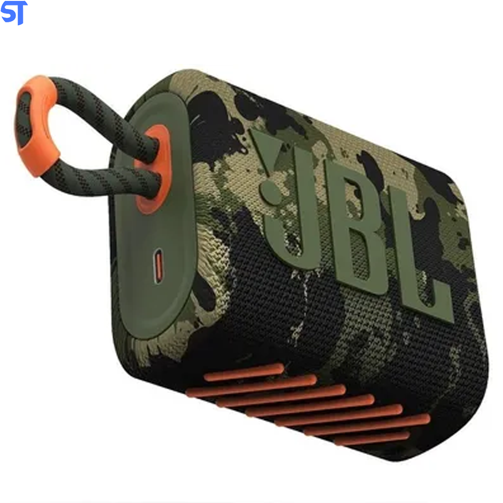Caixa de Som Portátil JBL GO 3 Bluetooth 5.1 À Prova D'água e Poeira IP67 Camuflado