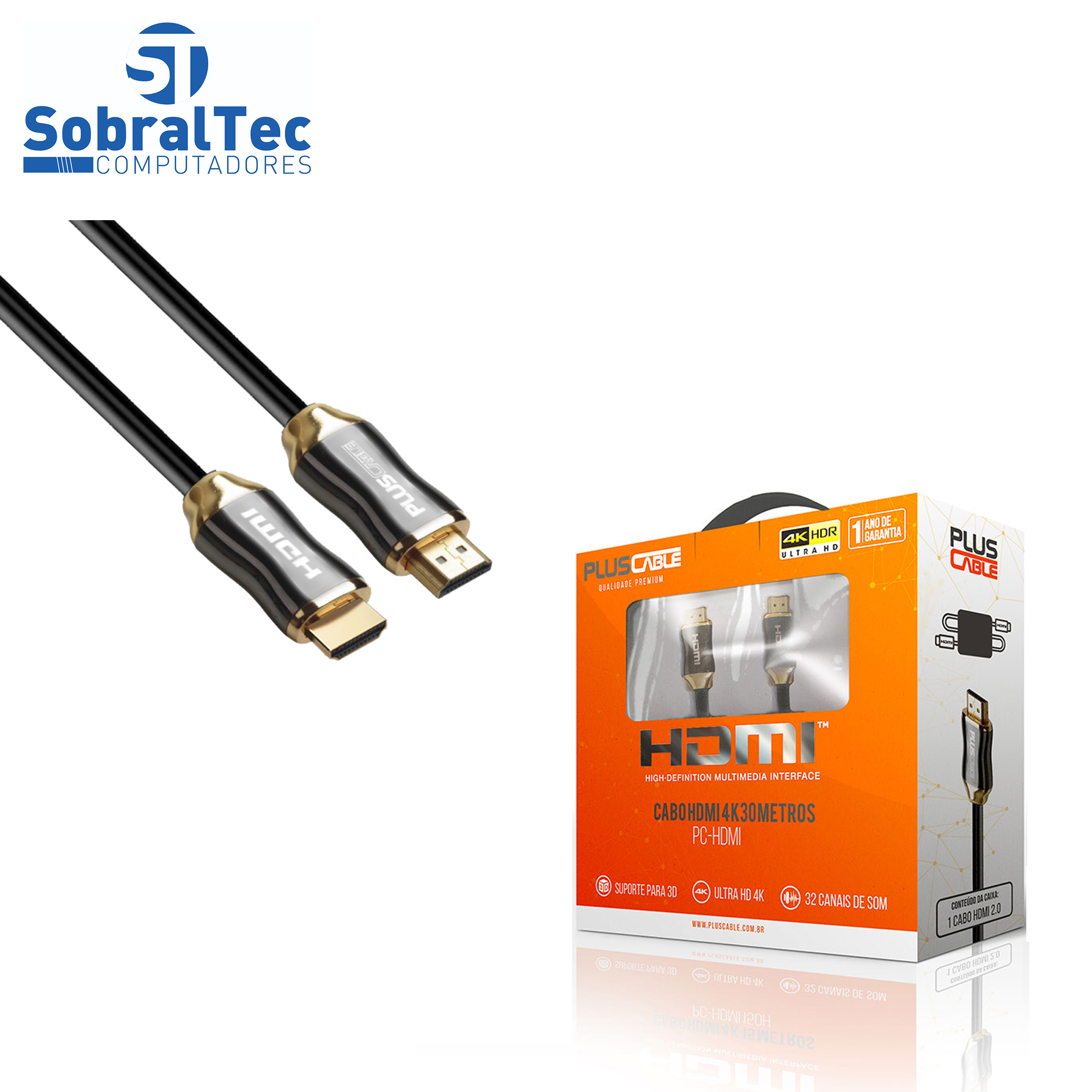 Cabo HDMI V2.0 High 30M PC-HDMI300H Pluscable