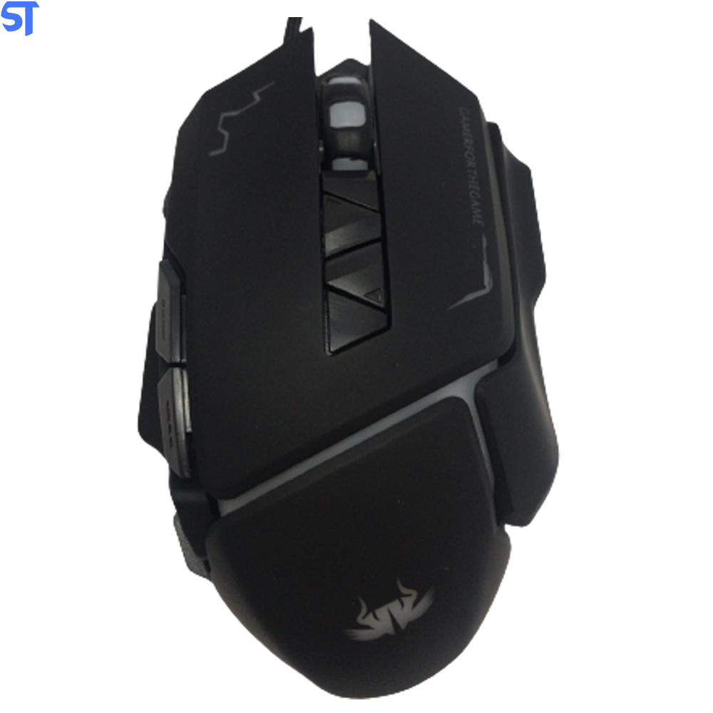 Mouse Gamer USB 2400 DPI LED 7 Botões Knup KP-MU012- Preto