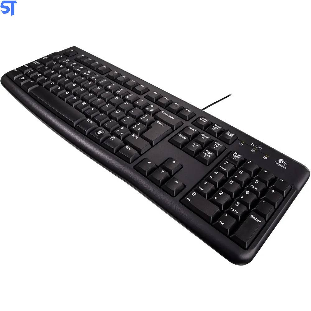 Teclado USB Logitech K120 Plug And Play ABNT2 Preto