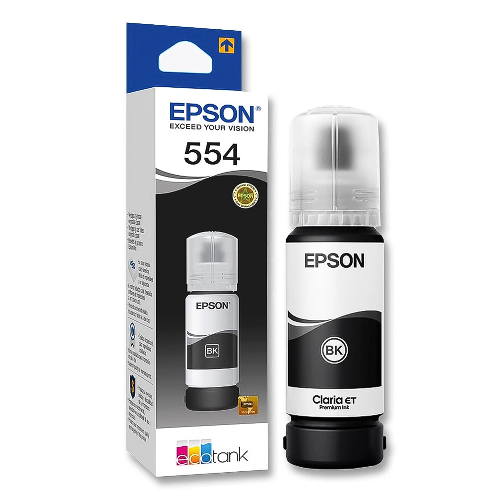 Refil de Tinta Epson 554 Preto Original Pigmentado Para L8160- L8180