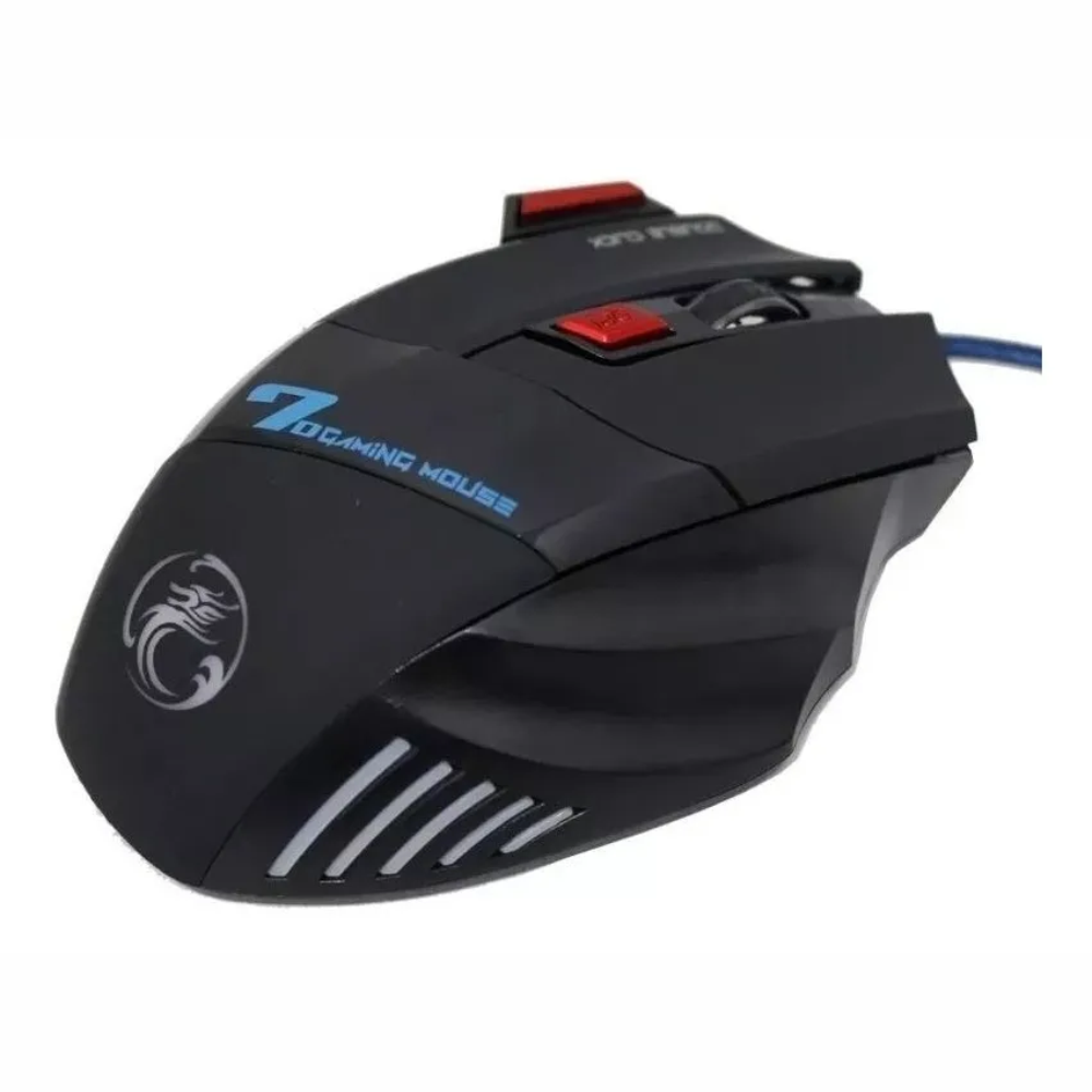 Mouse Gamer Usb Ergonômico 7 Botões Dpi 800-2400 Led E-Sports X7 Gaming PlugX