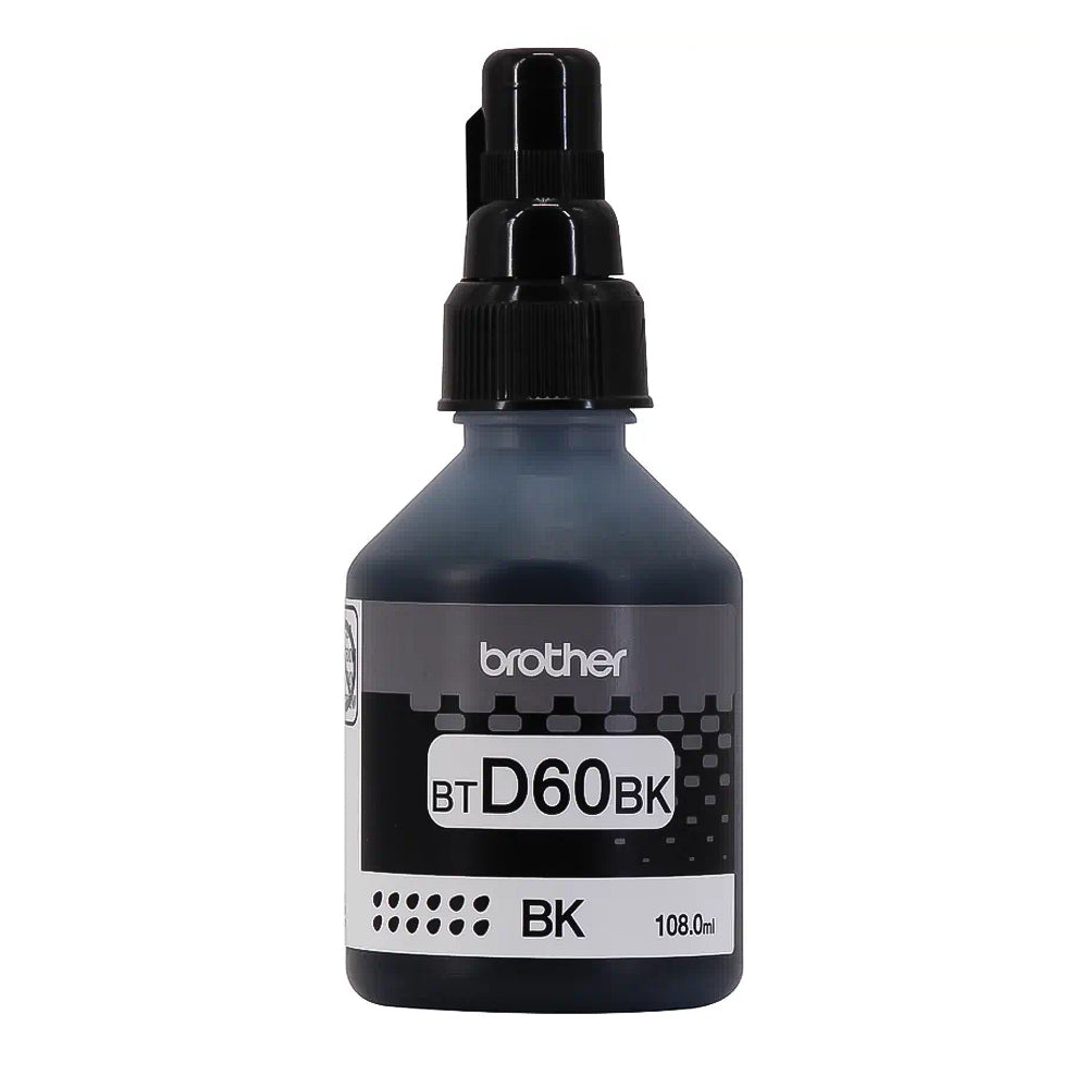 Garrafa de Tinta Brother BTD60BK Preta 7.500 Paginas para HL 74000DW DCP T220 T300 T310 T420W T500W T510W T520W T700W
