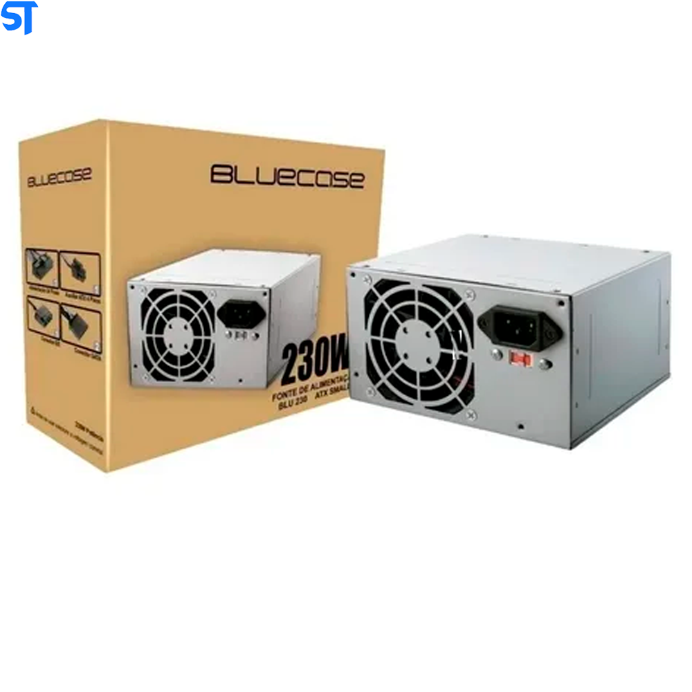 Fonte de Alimentação ATX 230W SMALL Com Caixa (BLU230-E SMALL) - Bluecase Com Cabo