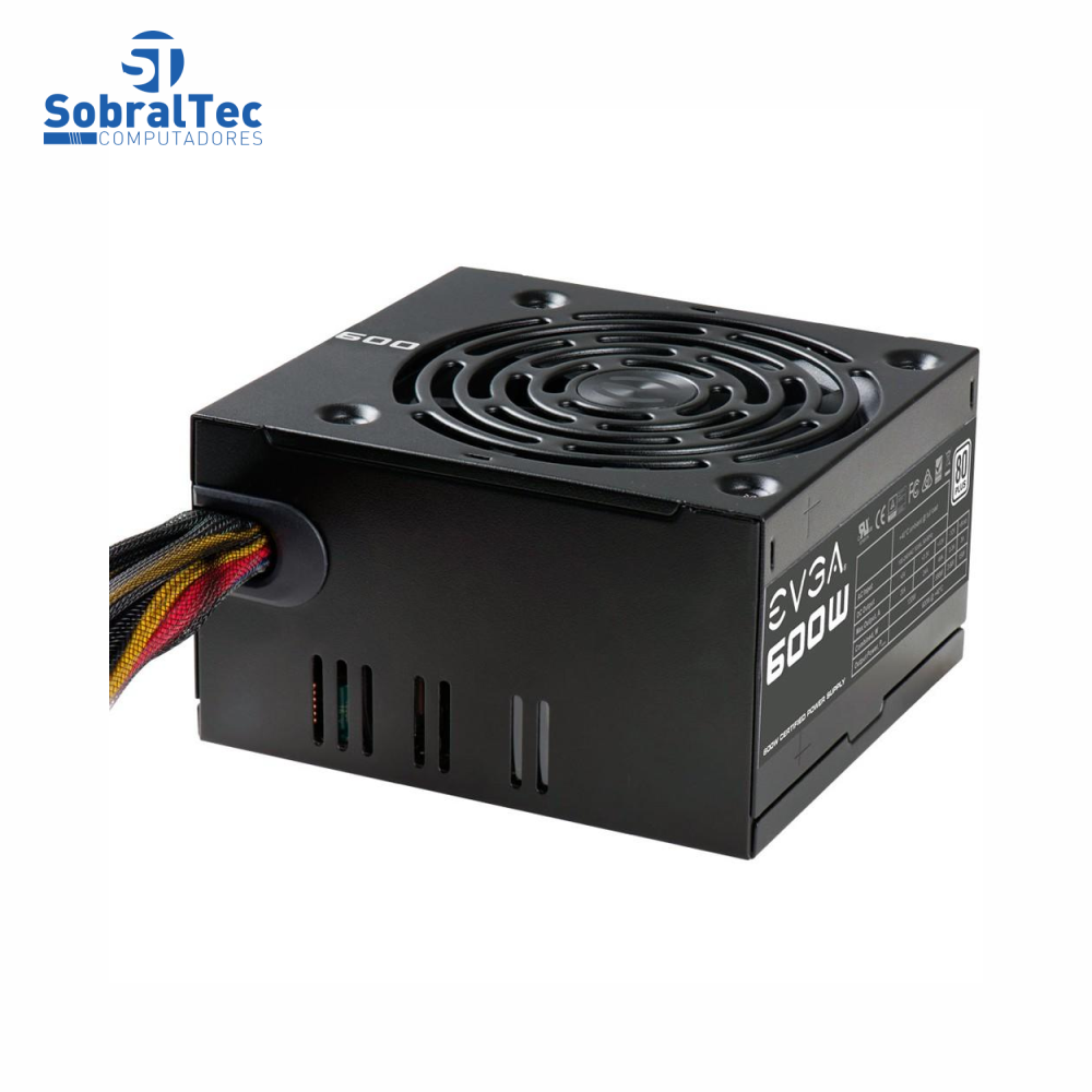 Fonte EVGA 600W 80 Plus White ATX PFC Ativo 100-W1-0600-K