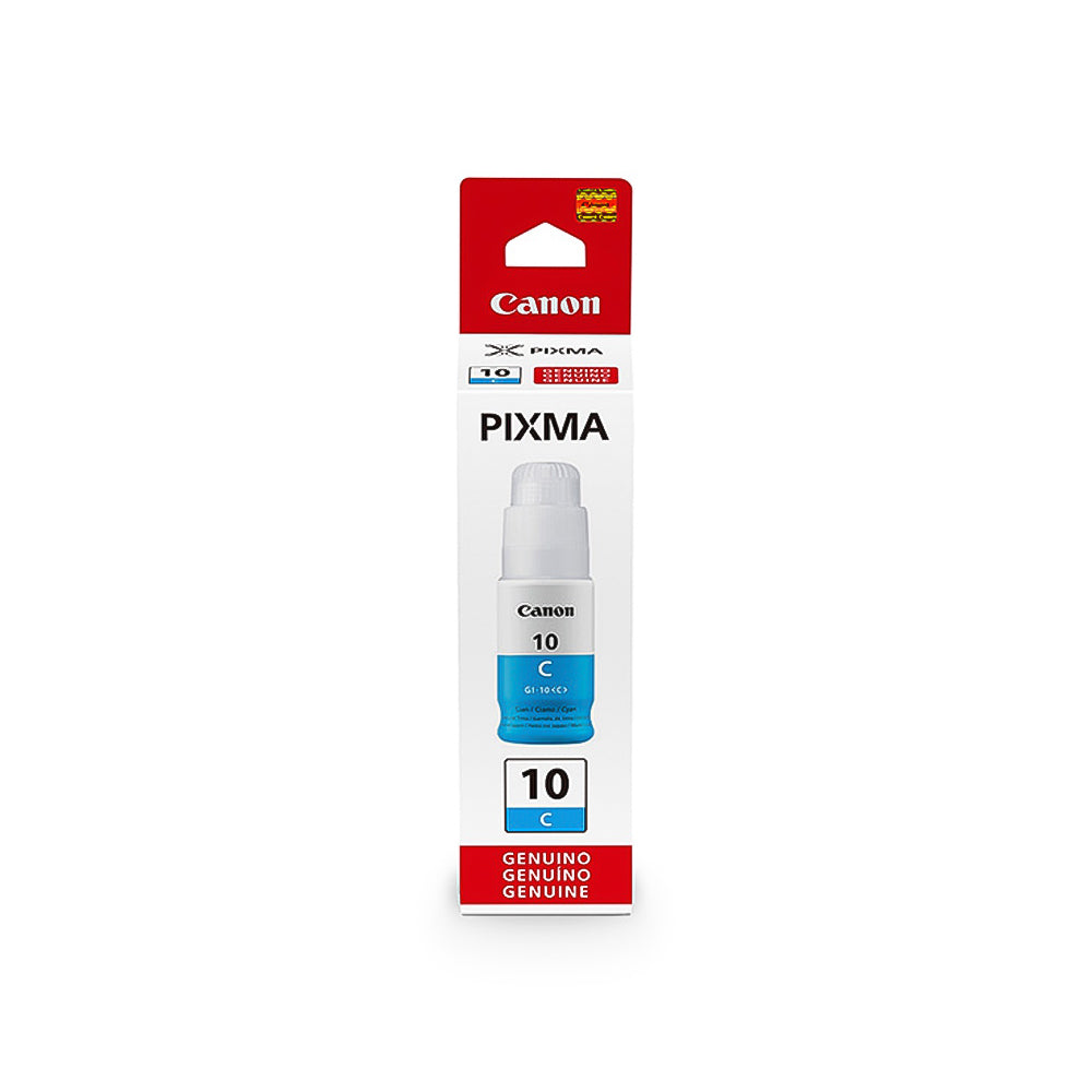 Garrafa de Tinta Canon GI 10C Ciano 7.700 Paginas Para Mega Tank G6010 G7010
