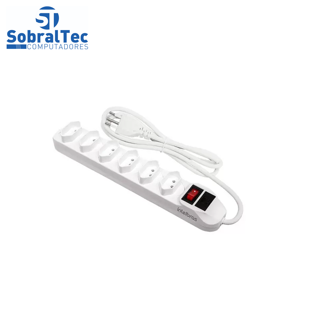 Protetor Eletrônico Intelbras com 6 tomadas EPE 1006, Branco 1,50MT