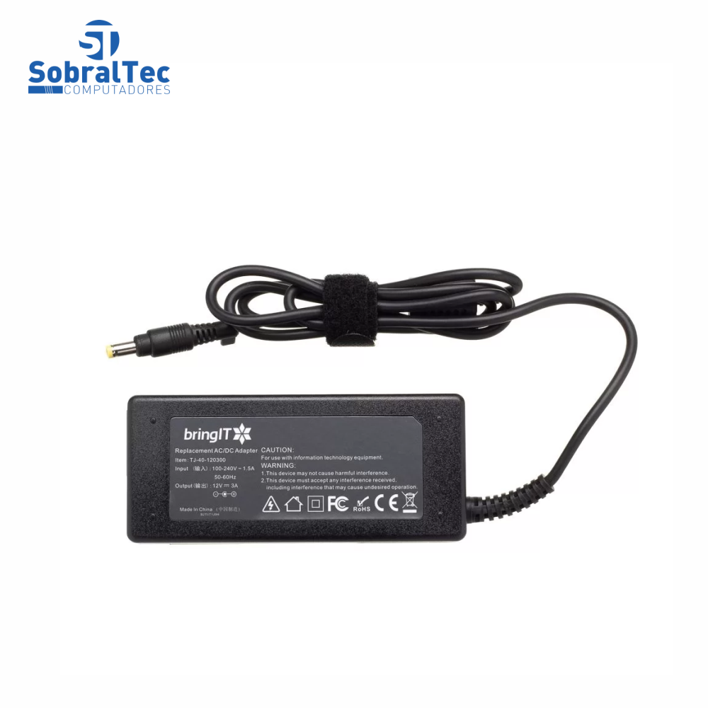 Fonte Notebook Compativel Com Asus - 12V 3A 36W - 4.8Mmx1.7Mm