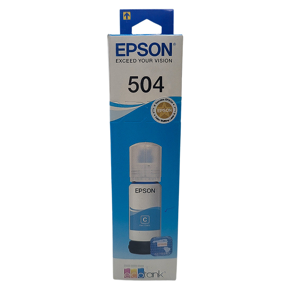 Refil de Tinta Epson Azul 504 T504 Para Ecotank L4150 / L4160 / L4260 / L6171 / L6161 / L6191