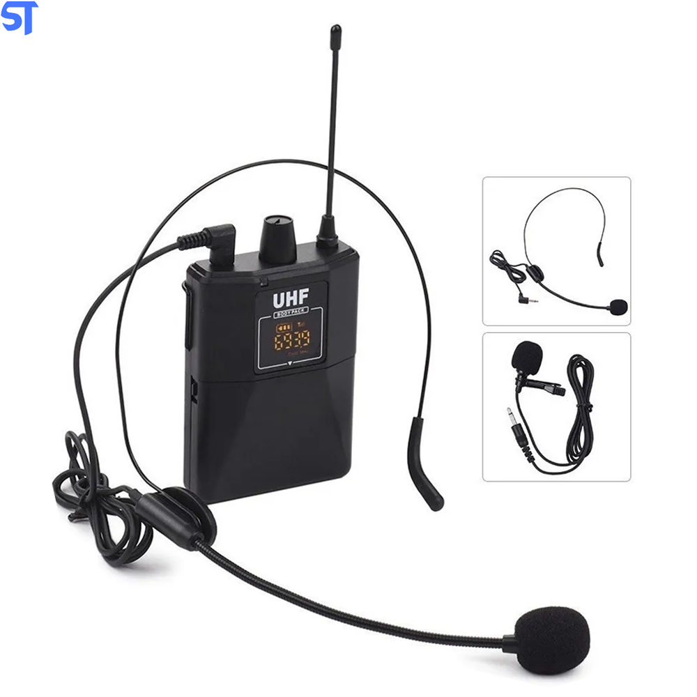 Conjunto De Microfones Sem Fio De Frequência Dupla Uhf Com 1