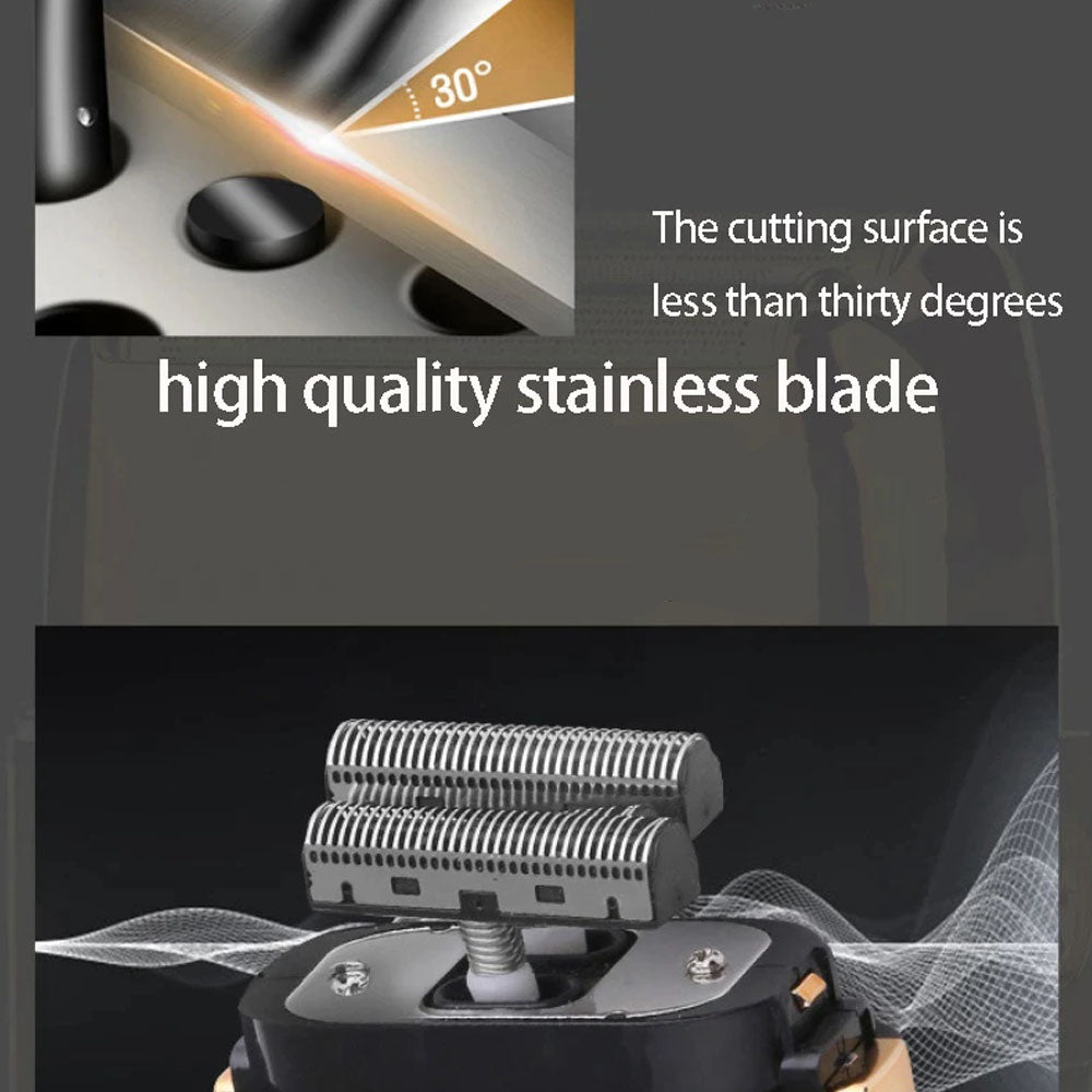 Barbeador Elétrico Masculino Á Prova D'água Remoção de Pelos Kemei 1400 mAh Com Duas Lâminas - KM-TX1 - Cinza