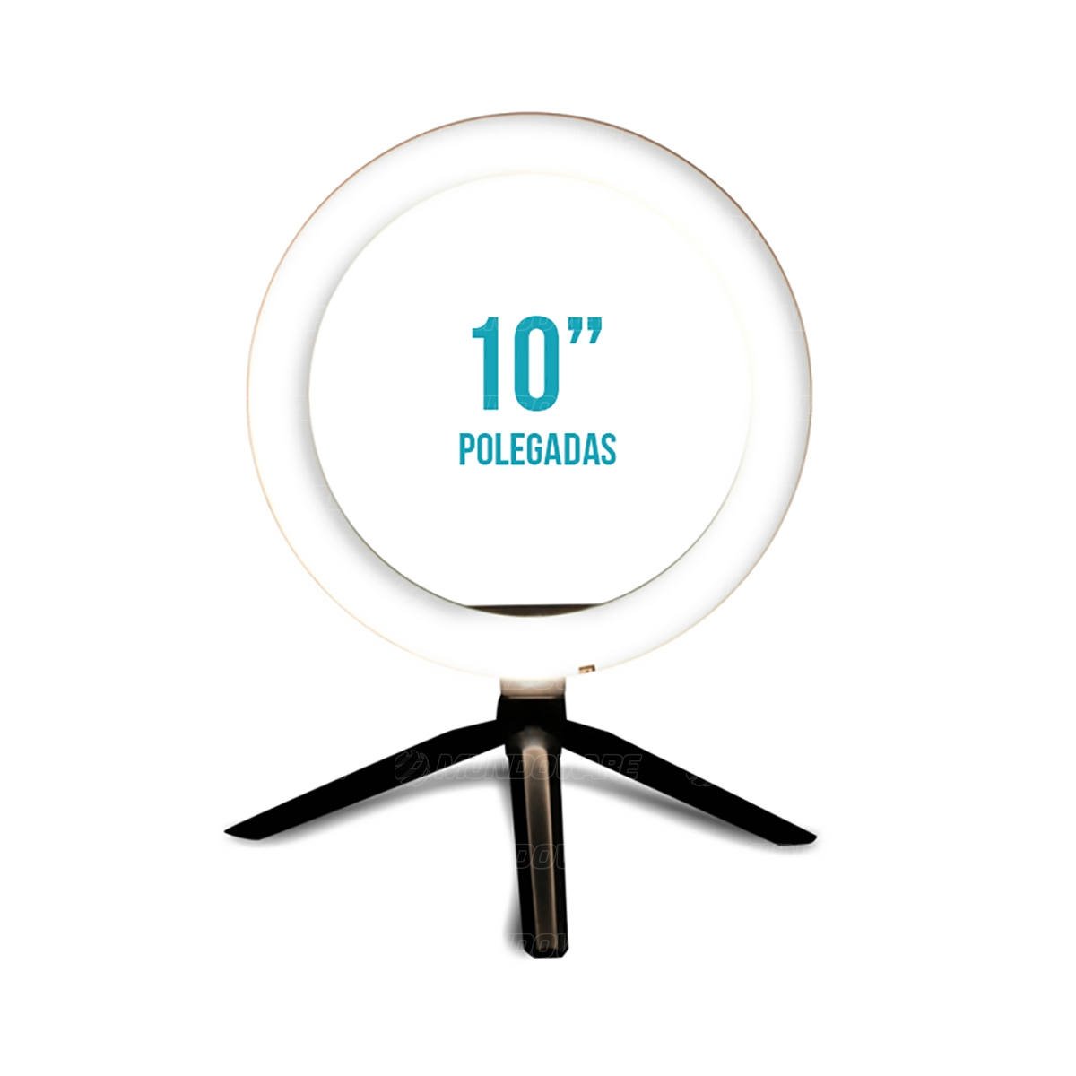 Ring Light LED 10 Polegadas 26cm 120 LEDs Dimmer 3200K à 5600K Tripé de Mesa Iluminador em 3 Cores e 5 Níveis de Brilho