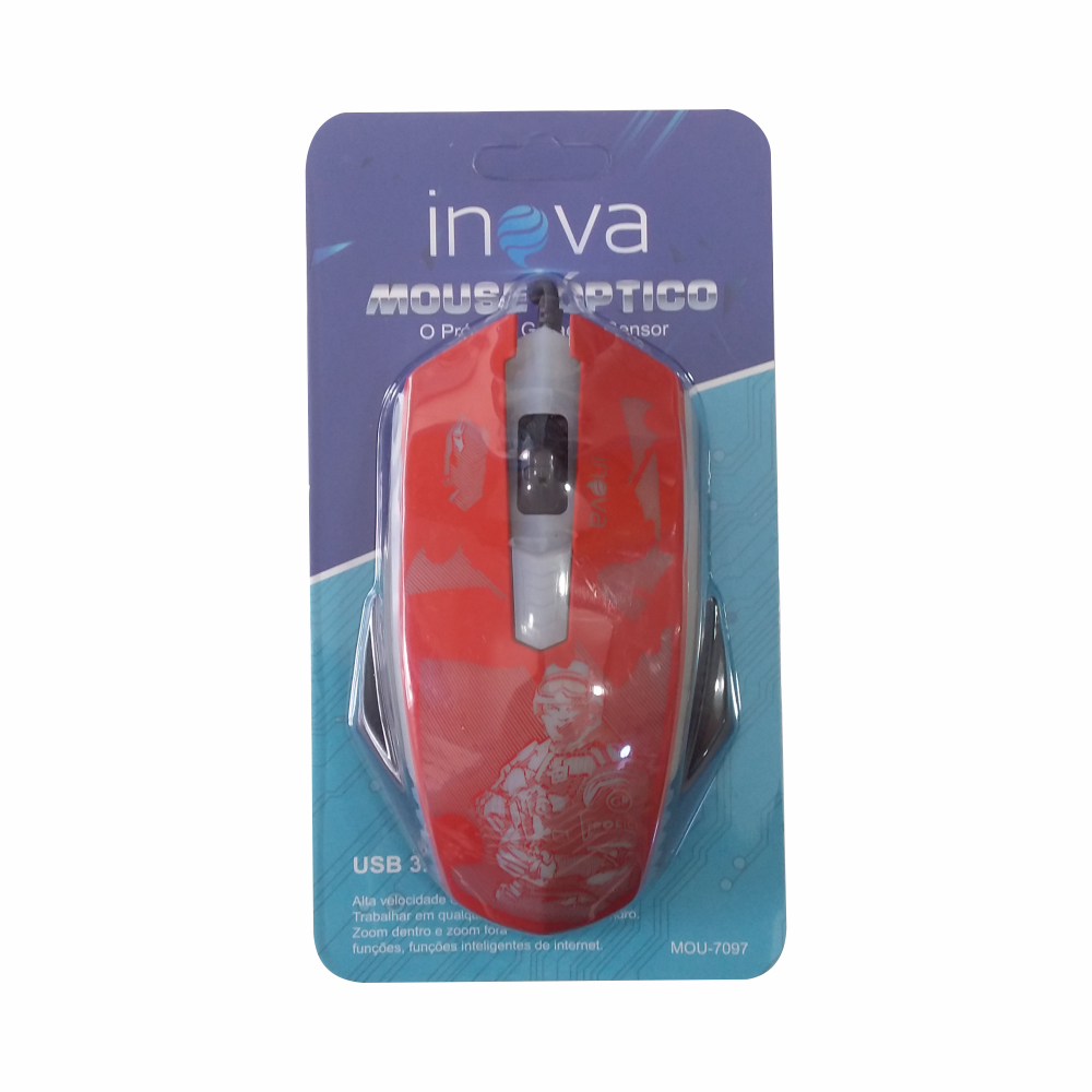 Mouse Óptico Usb 3.0 Inova Mou-7097- Varias Cores