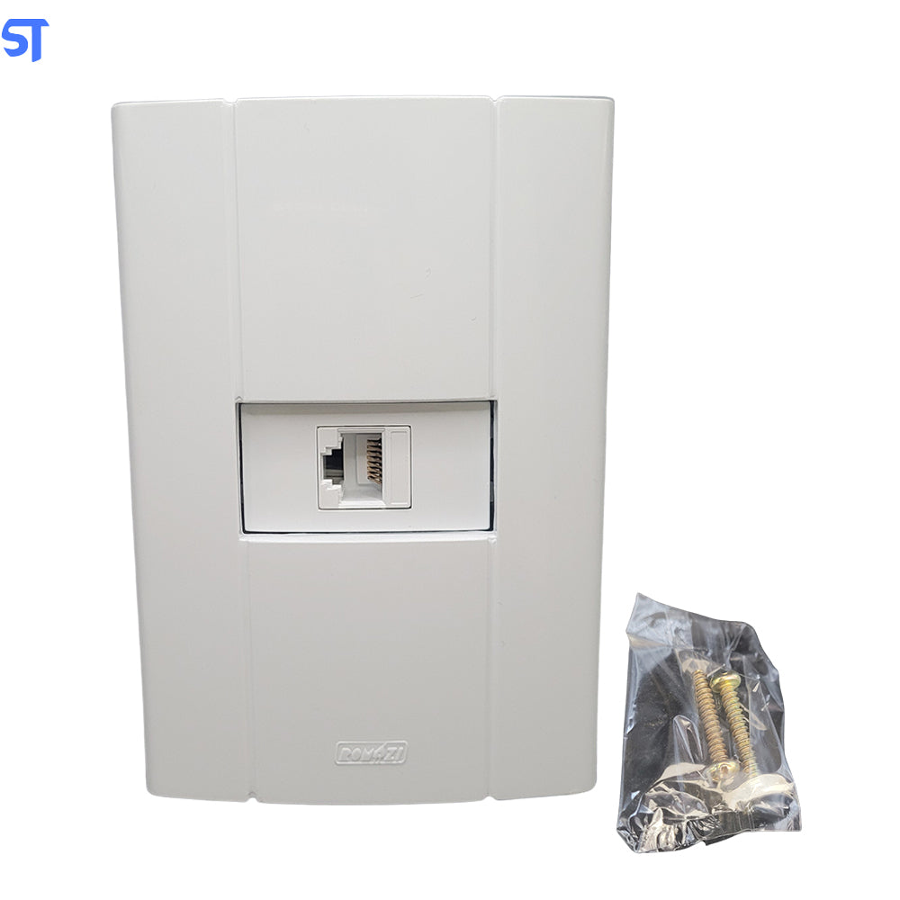 Conjunto Tomada Rede RJ45 Romazi 4x2