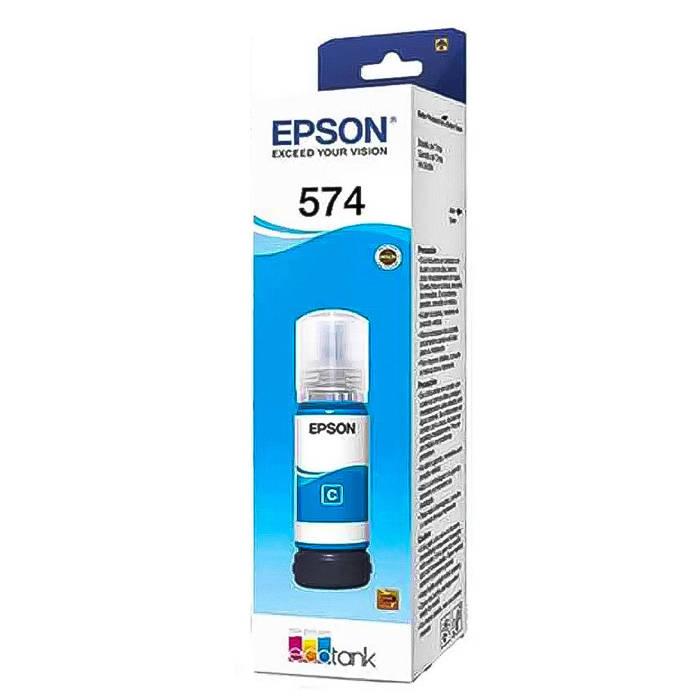 Refil de Tinta Epson 574 Cyano CY 70ml Original T574120 para EcoTank L8050/ L18050
