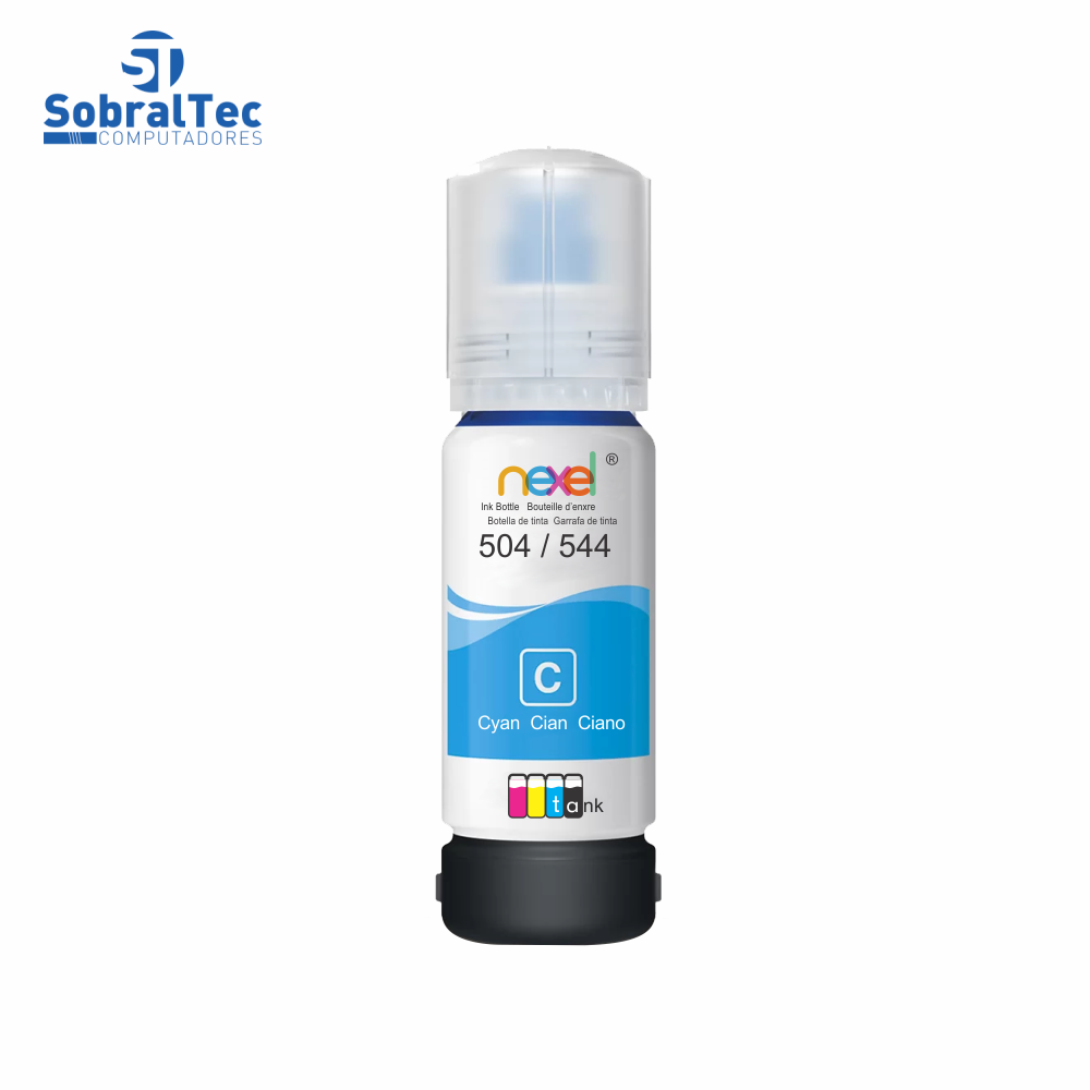 Tinta Refil Bulk Ink Compativel Epson Corante 70Ml Cyan - 504/544 Nexel Para Ecotank L3150 / L3110 / L5190 / L3250