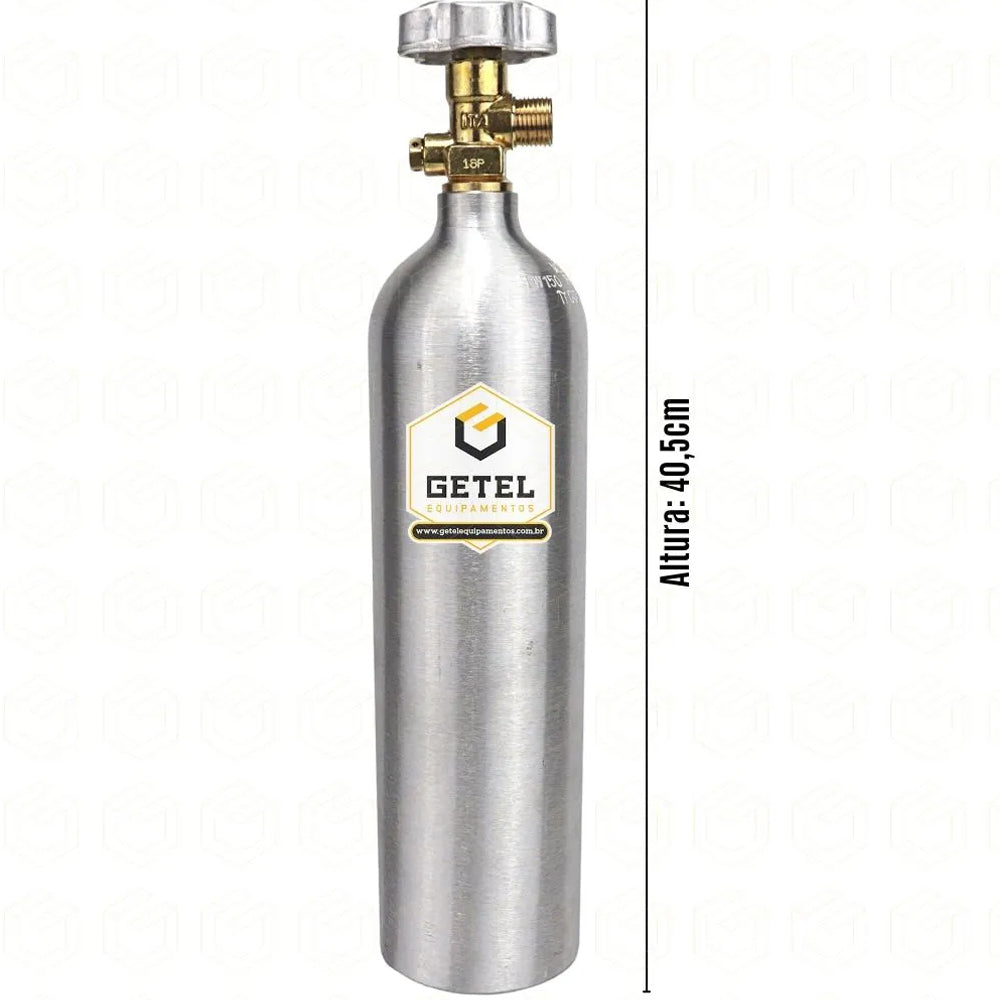 Cilindro de Gás Carbônico CO2 - Aluminio - 0,9 KG - Getel