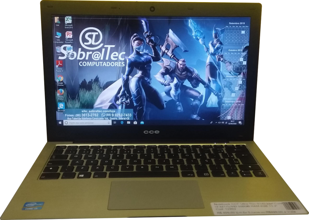 Notebook CCE Ultra Thin S345  Intel Core i3-3217U HD 500GB RAM 4GB  13,3