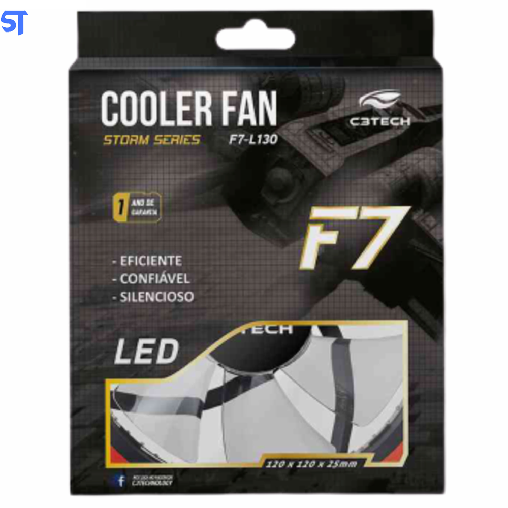 Cooler Fan Vermelho Storm 12Cm 30Led C3T F7-L130RD C3Tech