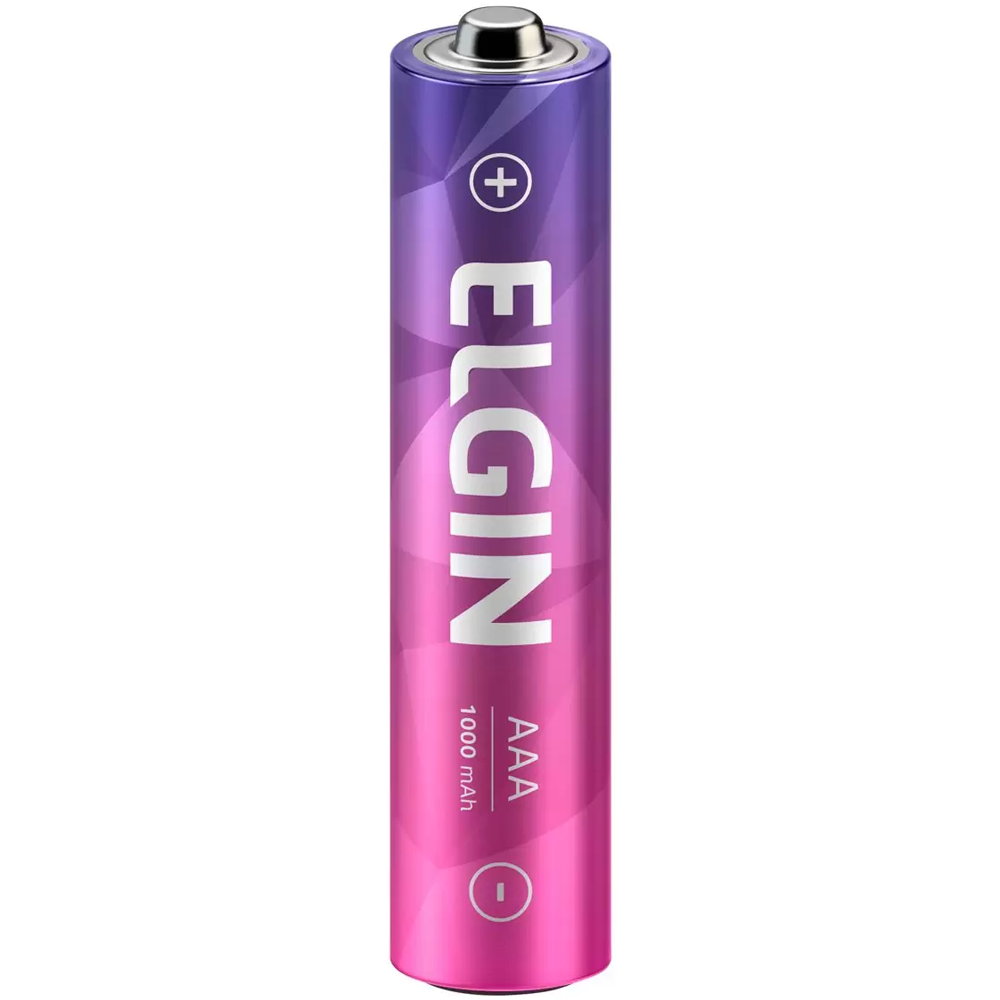 Pilha Palito Recarregável AAA 1000 Mah Blister Com 2 Unidades ELGIN ELE000000082170