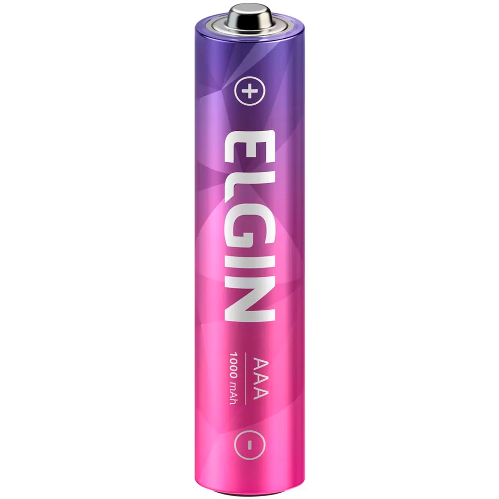 Pilha Palito Recarregável AAA 1000 Mah Blister Com 2 Unidades ELGIN ELE000000082170