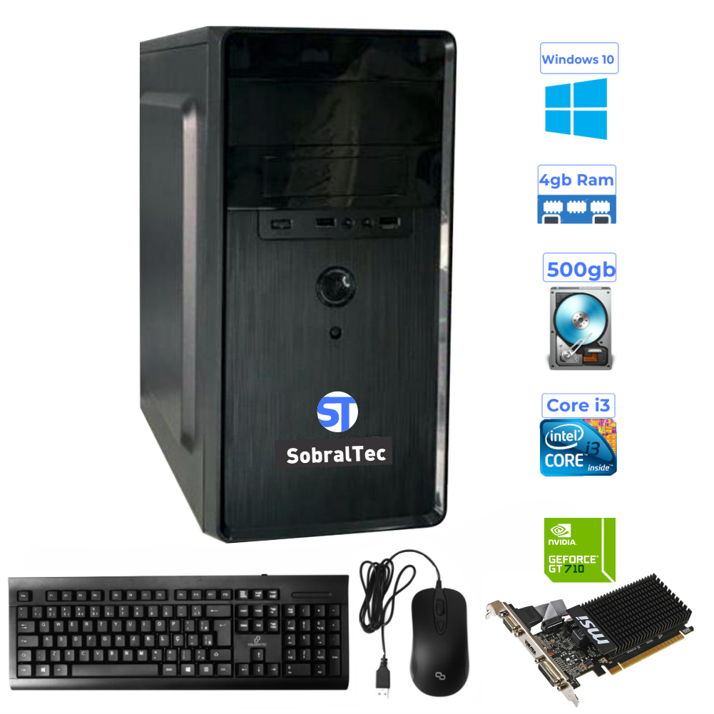 Computador Configurável SobralTec Core i3 -2100- SSD 120GB Memória 4Gb