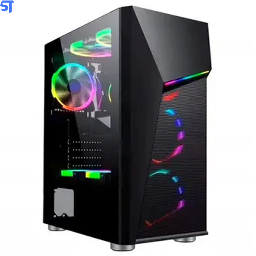 Gabinete Gamer Bg-020 Preto Bluecase - Sem Fonte / Led Rgb / Usb 3.0