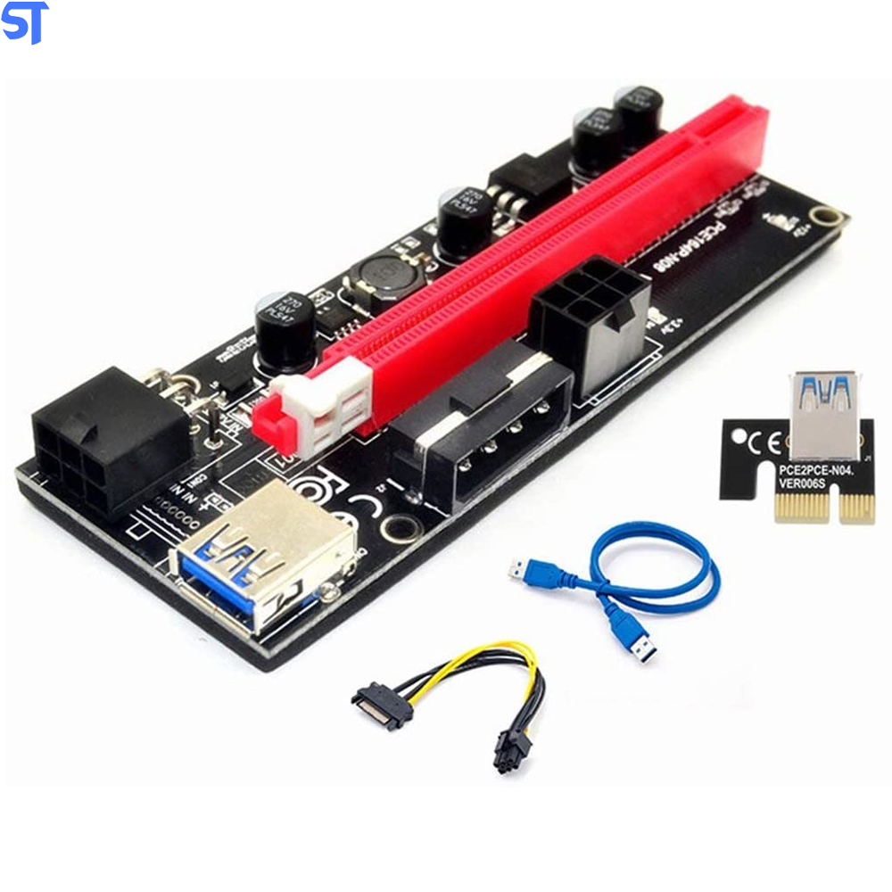 Adaptador Extensor Pci-e Card Usb 3.0 Pci-e 6 Pinos Placa De Video Mineração Ethereum/btc- Tishric