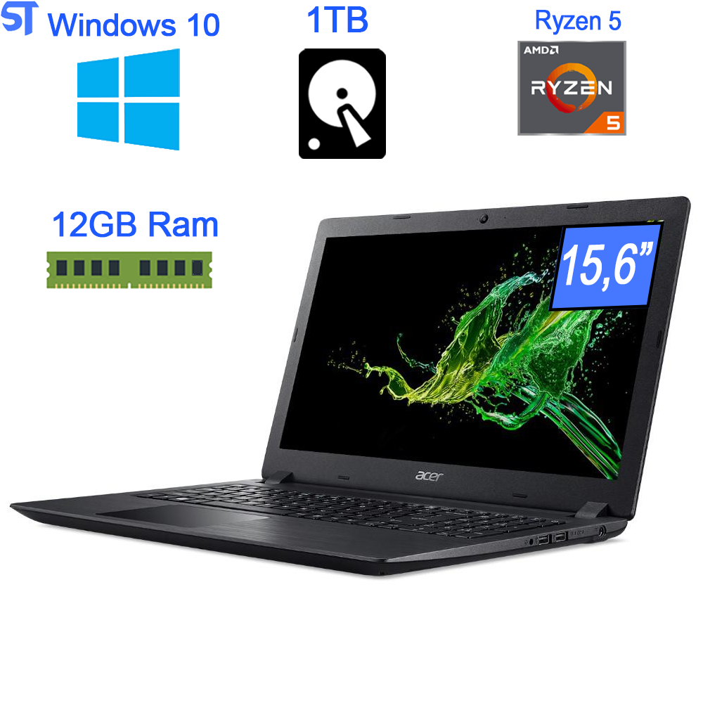 Notebook Acer Aspire 3 A315-42-R1B0 AMD Ryzen 5, Memória 12GB ,HD 1TB Tela 15,6 Win10