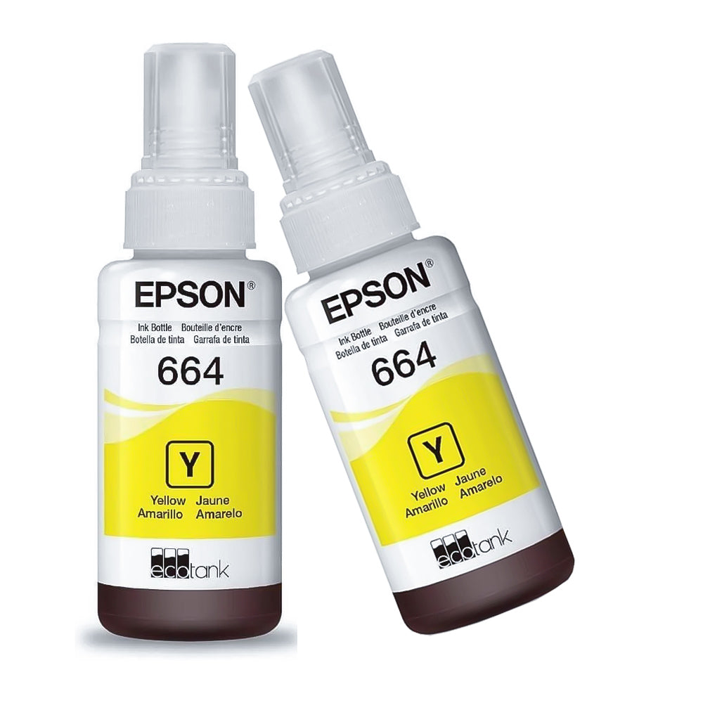 Refil de Tinta Epson 664 Amarelo 70Ml Original T664120 AL Rende até 4.000 Paginas  L110 / á L395 / L495- Sem Caixa