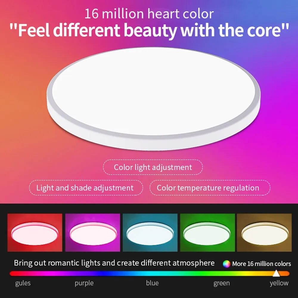 Lâmpada Smart de Teto WIFI LED Regulavel com Alexa Google Assistente 220V-240V Tuya - Branca