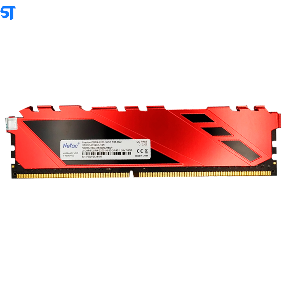 Memória Ram Gamer Desktop 16GB 3200MHz DDR4 Shadow- Vermelho