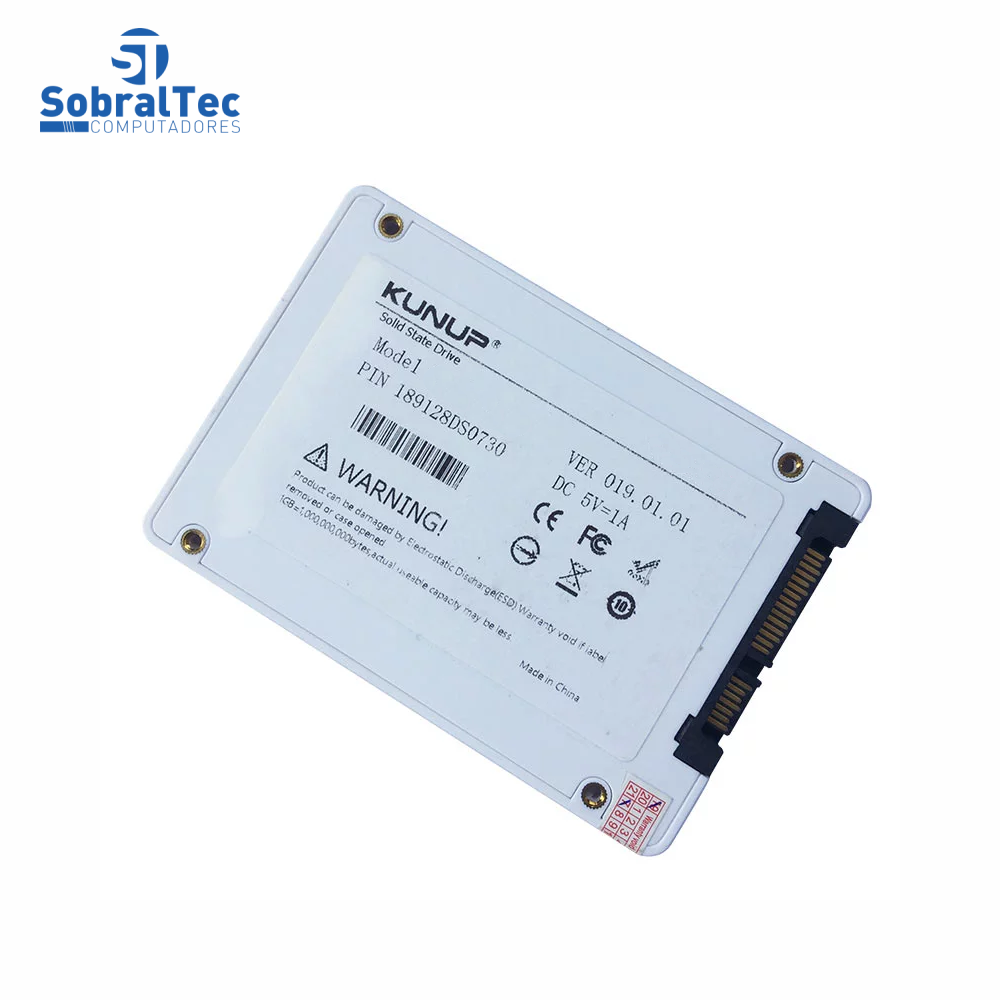 HD SSD Kunup 256GB 2.5 Sata 3 Leitura 550Mbps Gravação 350Mbps K168-256gb