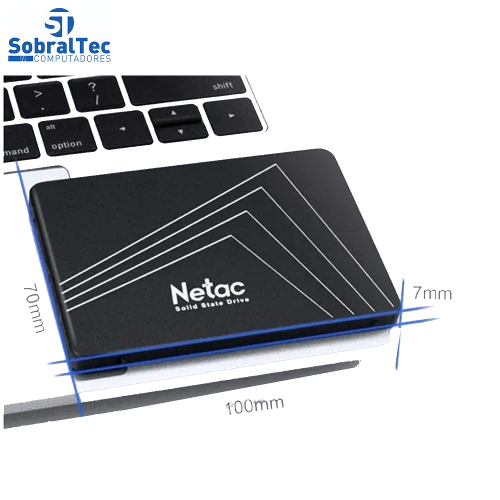 HD SSD 1TB Sata 3 560mb/s para Leitura e 510mb/s para Gravação Netac Black
