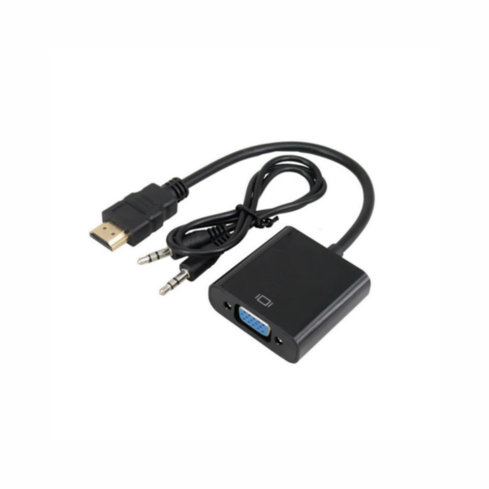Conversor HDMI Macho para VGA Femea Com Cabo  para XBOX 360 PS4 3.5mm aux Com Cabo de Áudio