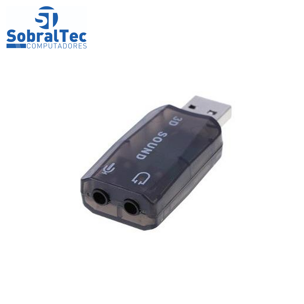 Conversor de Audio Usb a Macho x Audio e Fone Cinza
