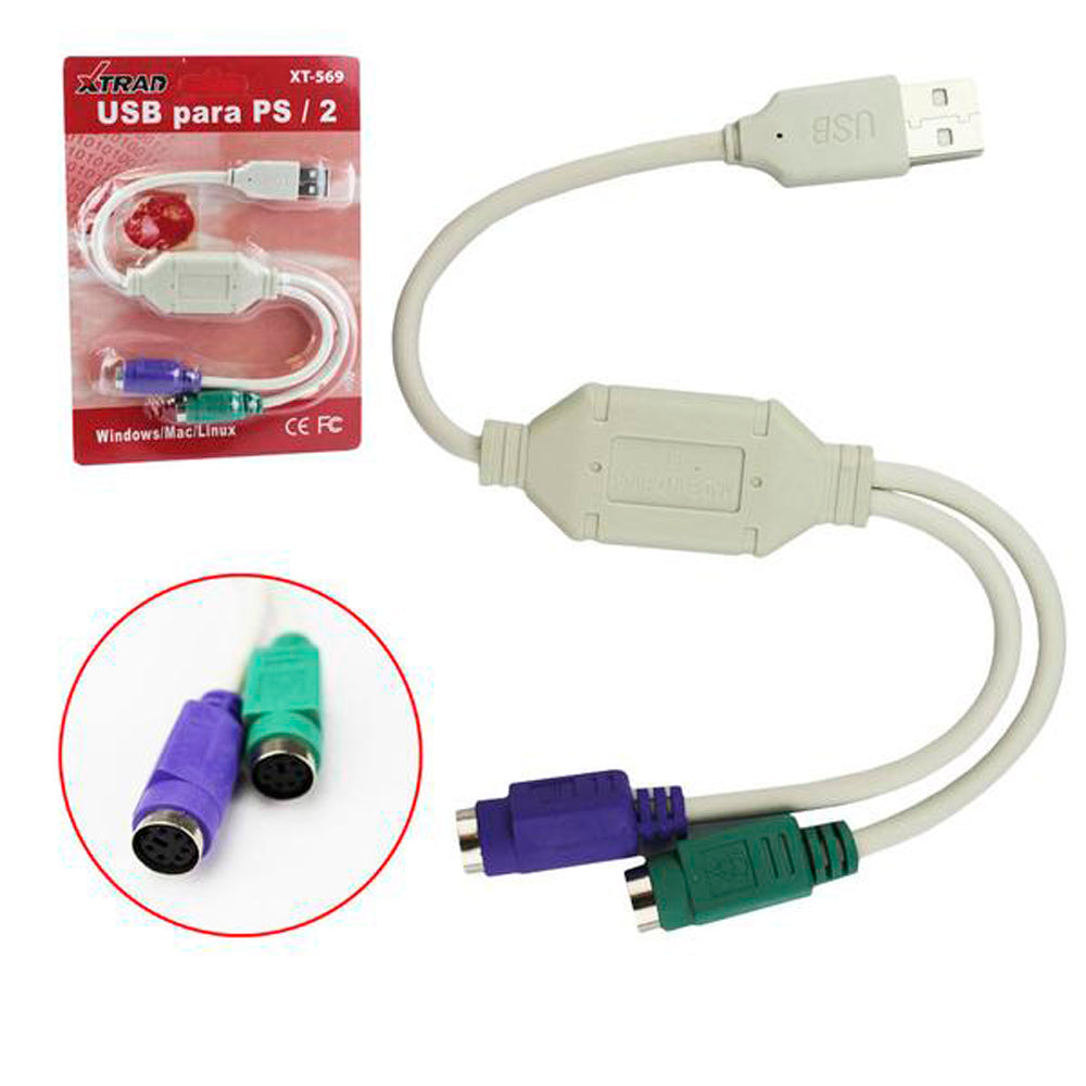Adaptador Usb Fêmea-Ps2 Macho Para Mouse