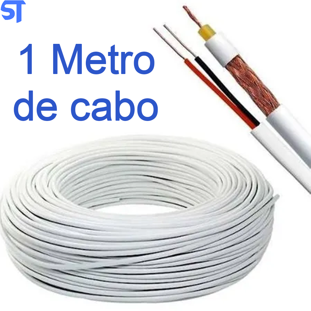 Metro de Cabo Coaxial Para Cftv 4mm+ Bipolar Condutti Master