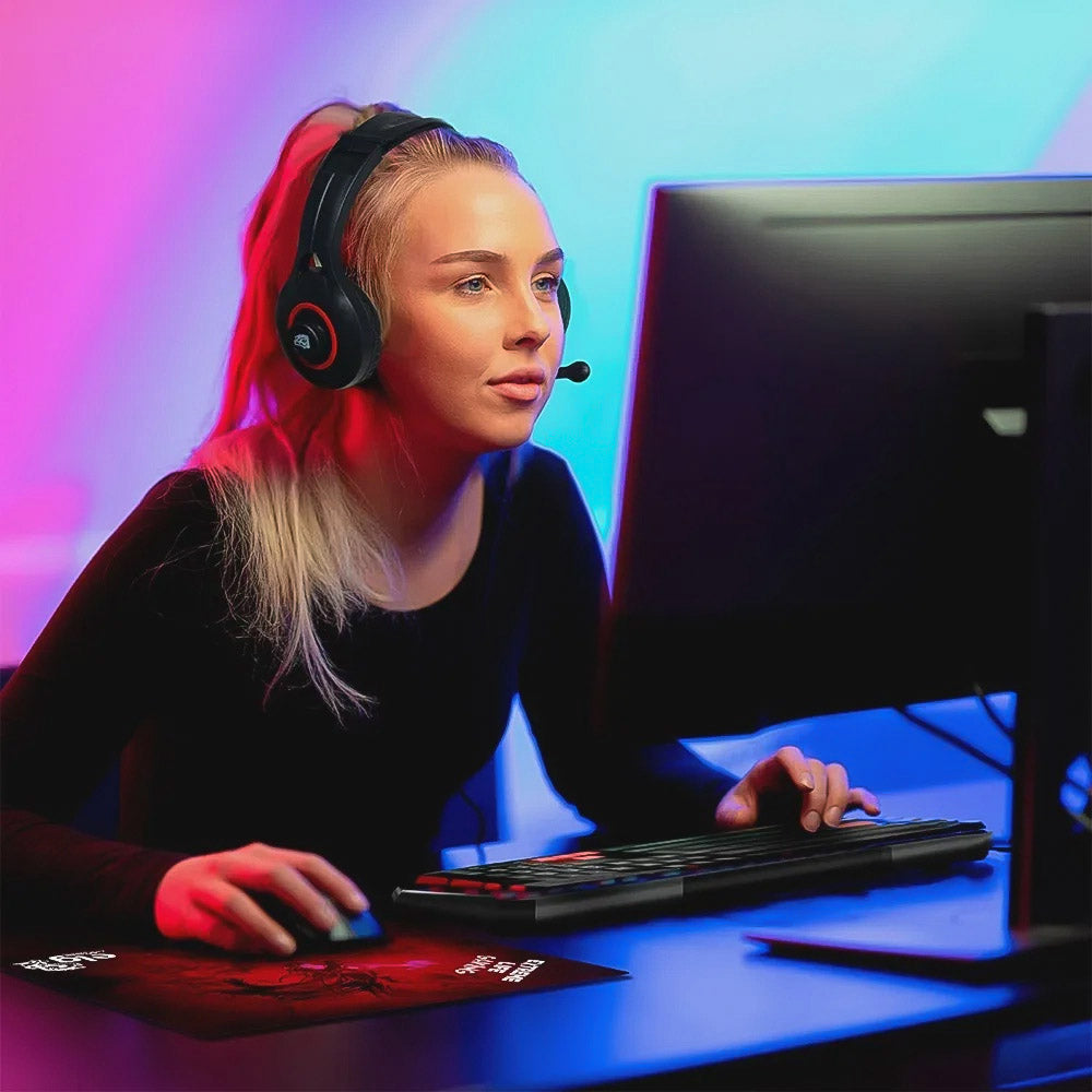Kit Combo Teclado, Mouse, Headset e Mousepad Gamer RED Dragon War ELG CGDW41R