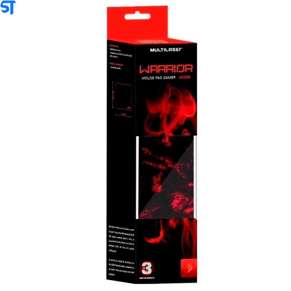 Mouse Pad Warrior Gamer Vermelho - 286