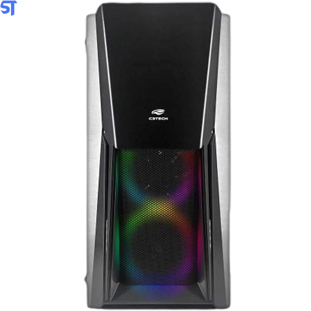 Gabinete Gamer C3Tech MT-G670SBK Mid Tower RGB com FAN Lateral em Vidro - MT-G670SBK