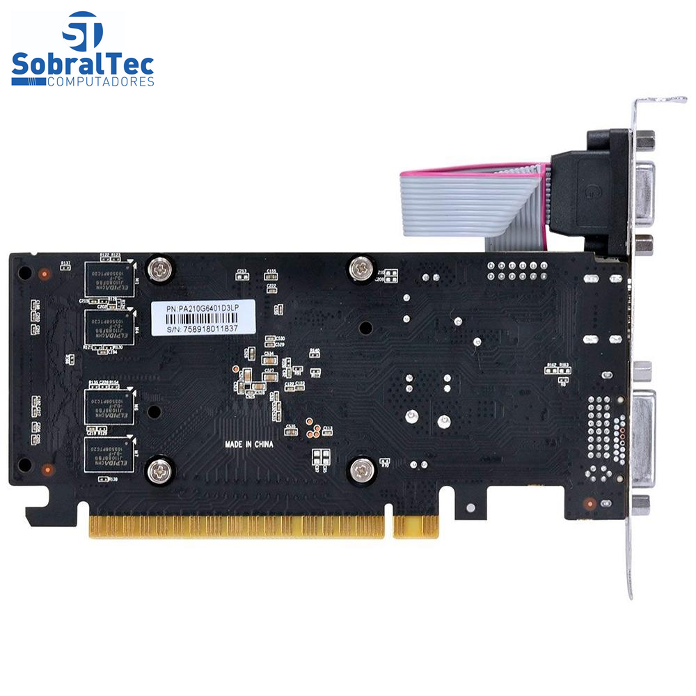 Placa de Vídeo PcYes G210 1GB / DDR3 - (PA210G6401D3LP)